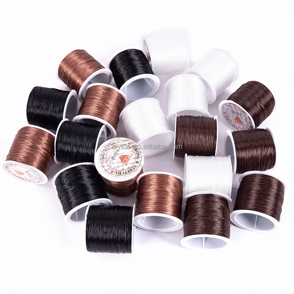 

AliLeader 60m/roll Professional Hair Extension Tools Brazilian Knots Stretch String Crystal Elastic Thread For Hair Extension