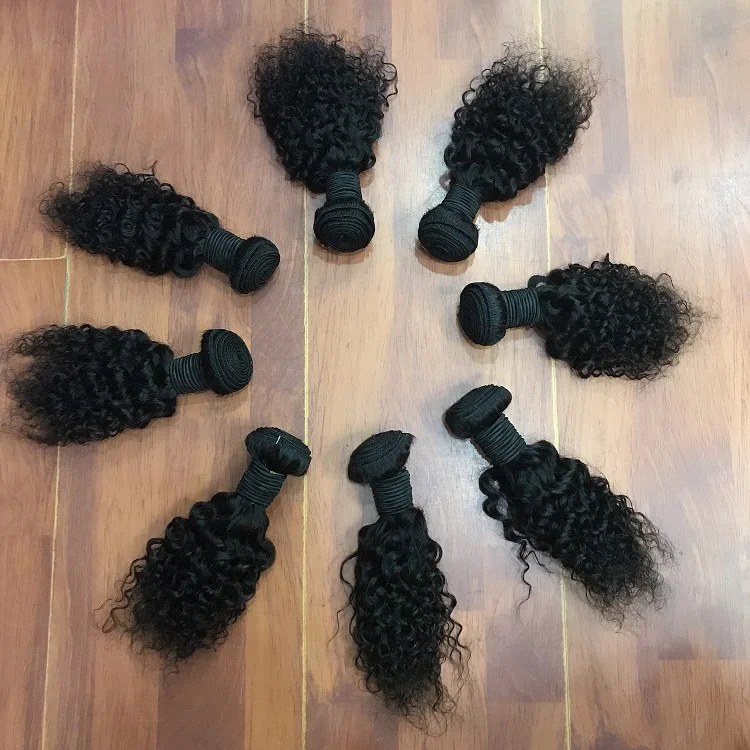 

Factory Direct Sale Double Weft Brazilian Human Hair 8inch Kinky Curly Human Hair Bundles