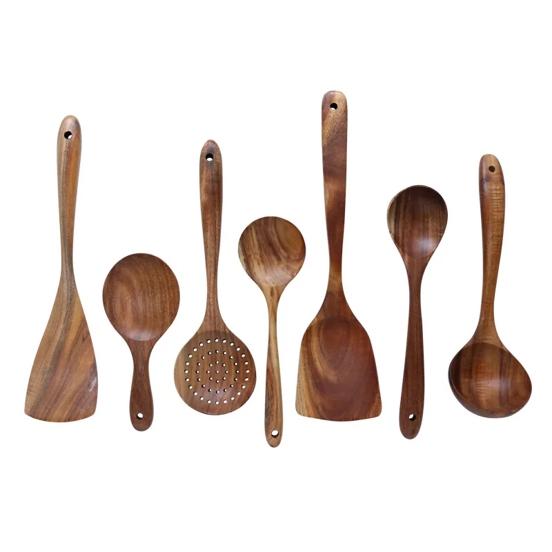 

7 Pieces In 1 Kitchen Accessories Cooking Tools Kitchenware Kitchen Solid Wood Shovel Spoon