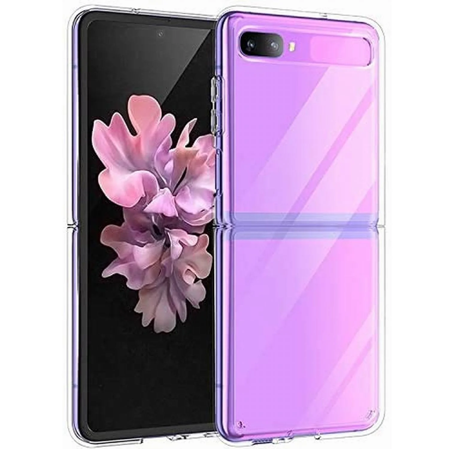 

Clear Phone case for Samsung Galaxy Z Flip Case Shock-Resistant Transparent Hard Slim Shockproof Cover