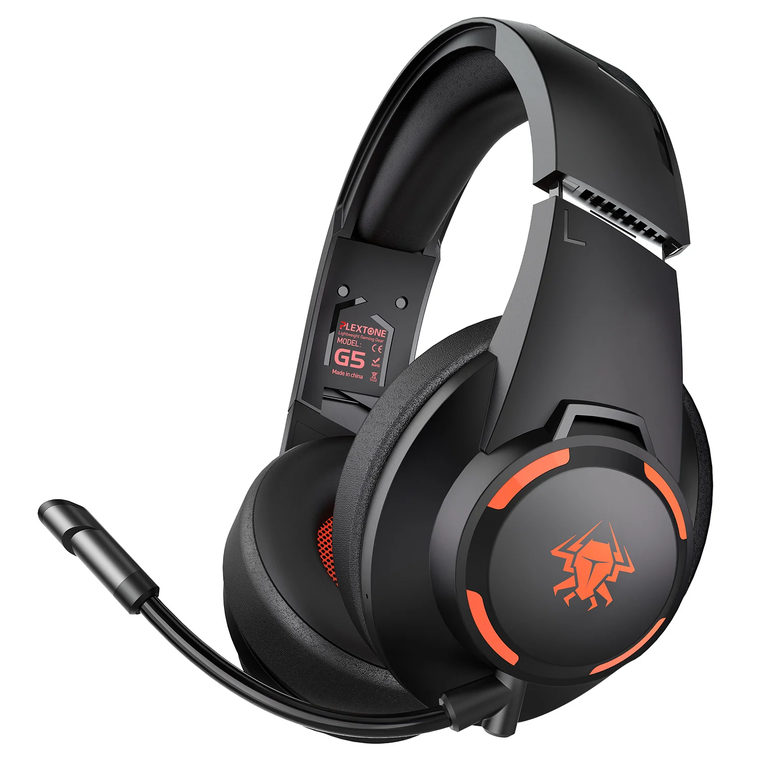 

PLEXTONE G5 Foldable Gaming Wireless Headphones with mic Noise Cancelling,45ms low latency, Orange /gray