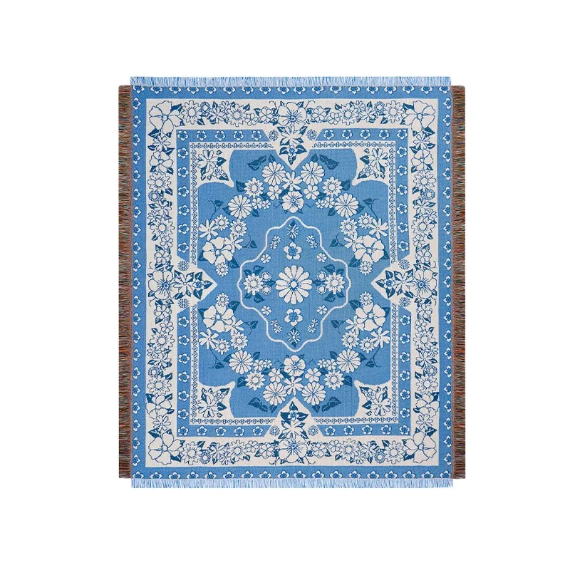 Custom Woven Throw Jacquard Tapestry Blankets-Washable Four Seasons Cartoon Character for Home Travel Picnic Hotel Airplane
