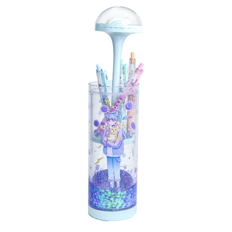 
Newmebox factory wholesale quicksand transparent tumbler pencil case creative lifting pencil box 