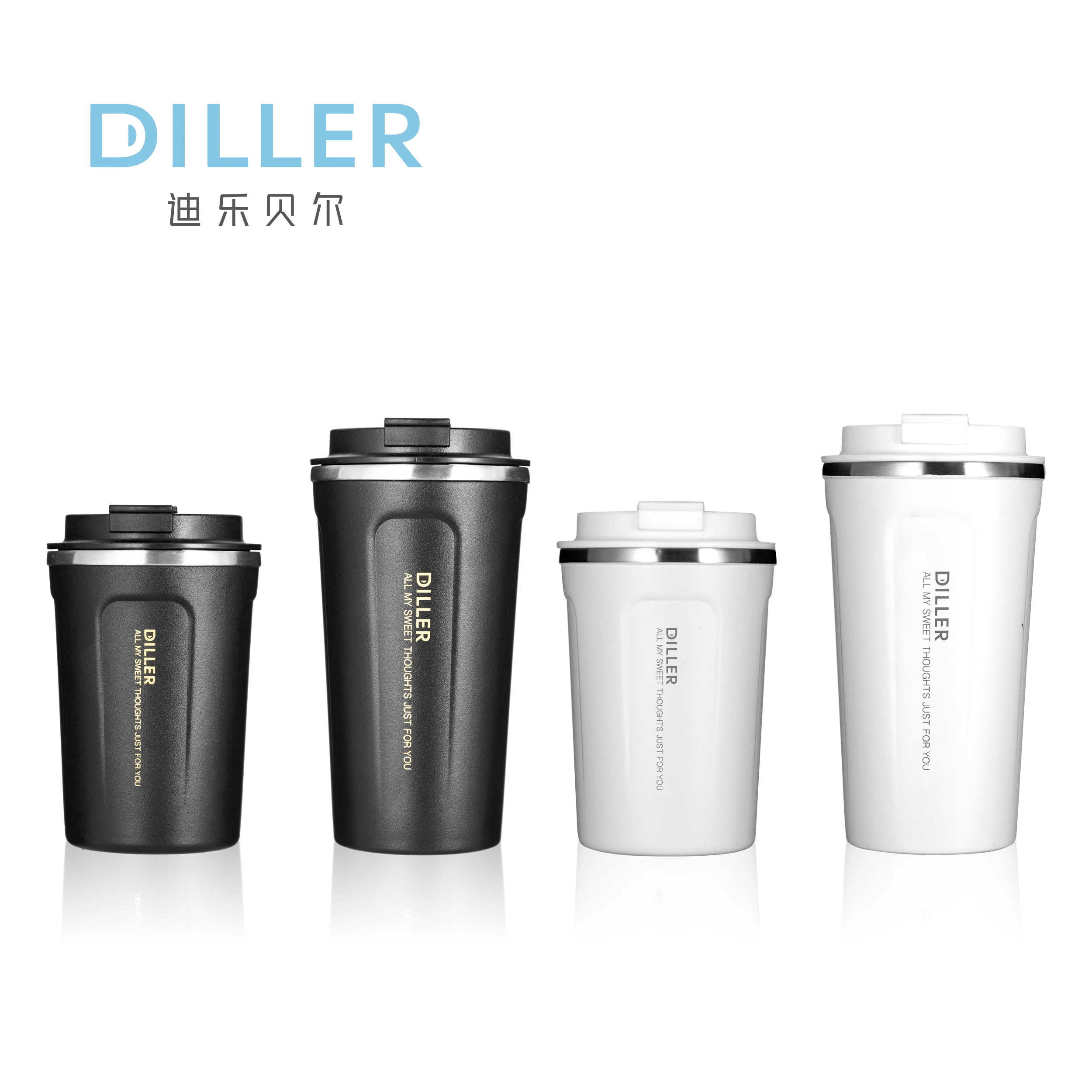 

Double wall stainless steel cups tumbler insulated thermo travel coffee mug with lid