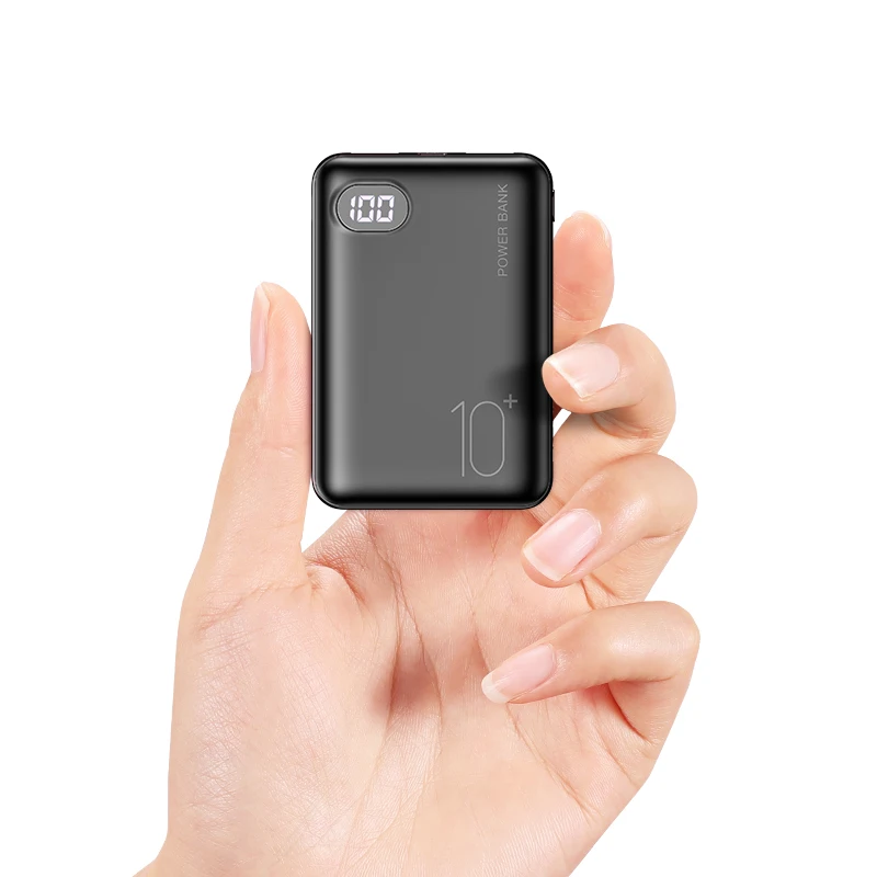 

Free Shipping Raxfly Tyni Portable Powerbank 10000mah Super Small Power bank With LED Display, Black