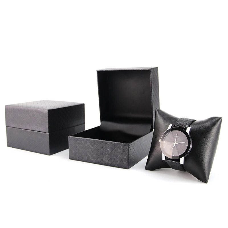 

Factory Wholesale Price Enough Stock Goods Paper Cardboard Watch Boxes Cases, Black