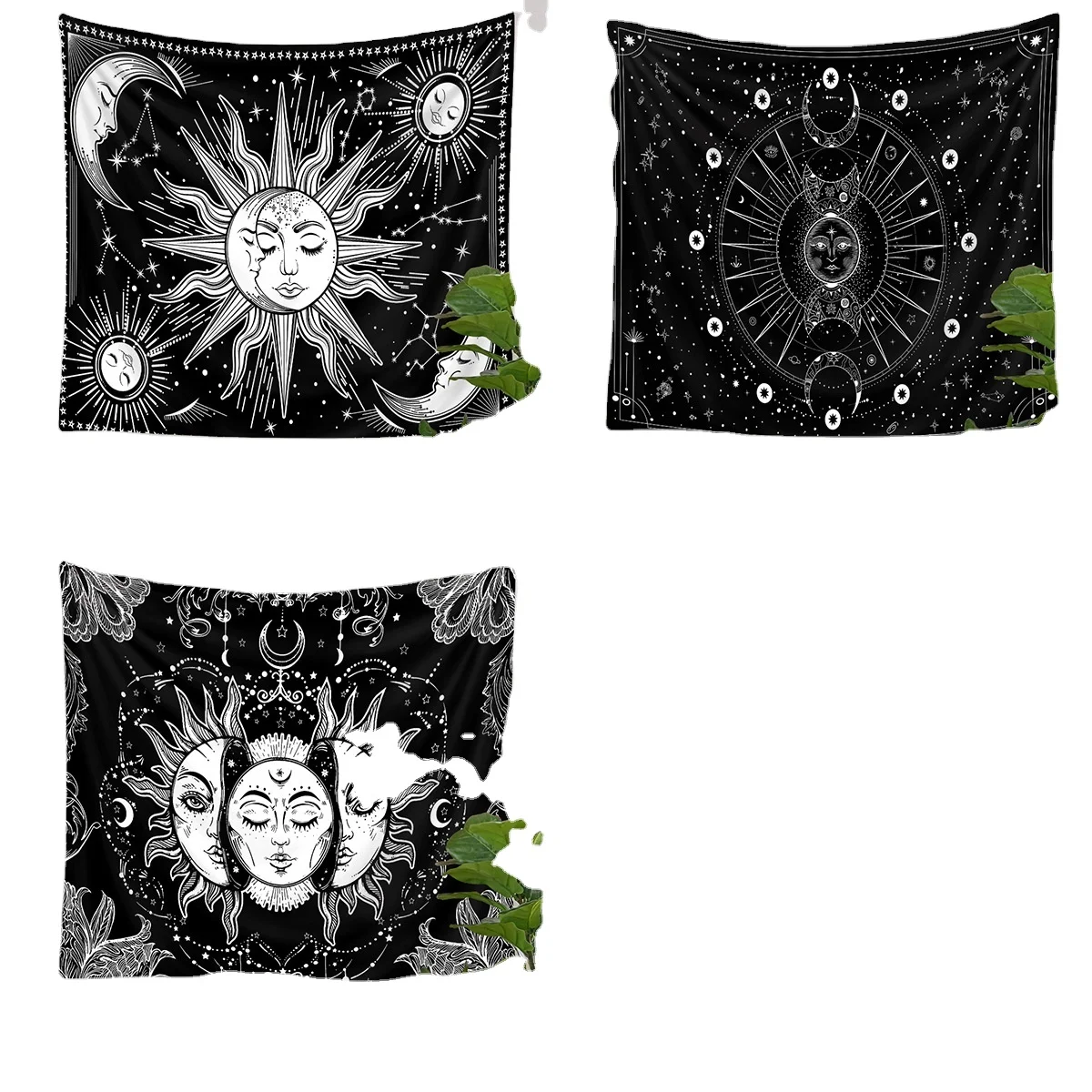 

Wall tapestry - black and white tapestry wall hanging mystery tapestry as wall art and room decoration, suitable for bedroom