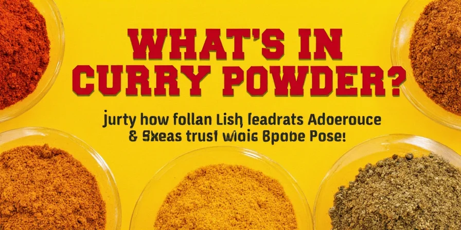 Curry powder on a wooden table