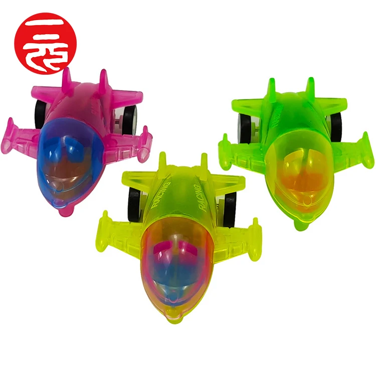 

2021 Newest Solid color deformation kids pull back aircraft model for capsule toys