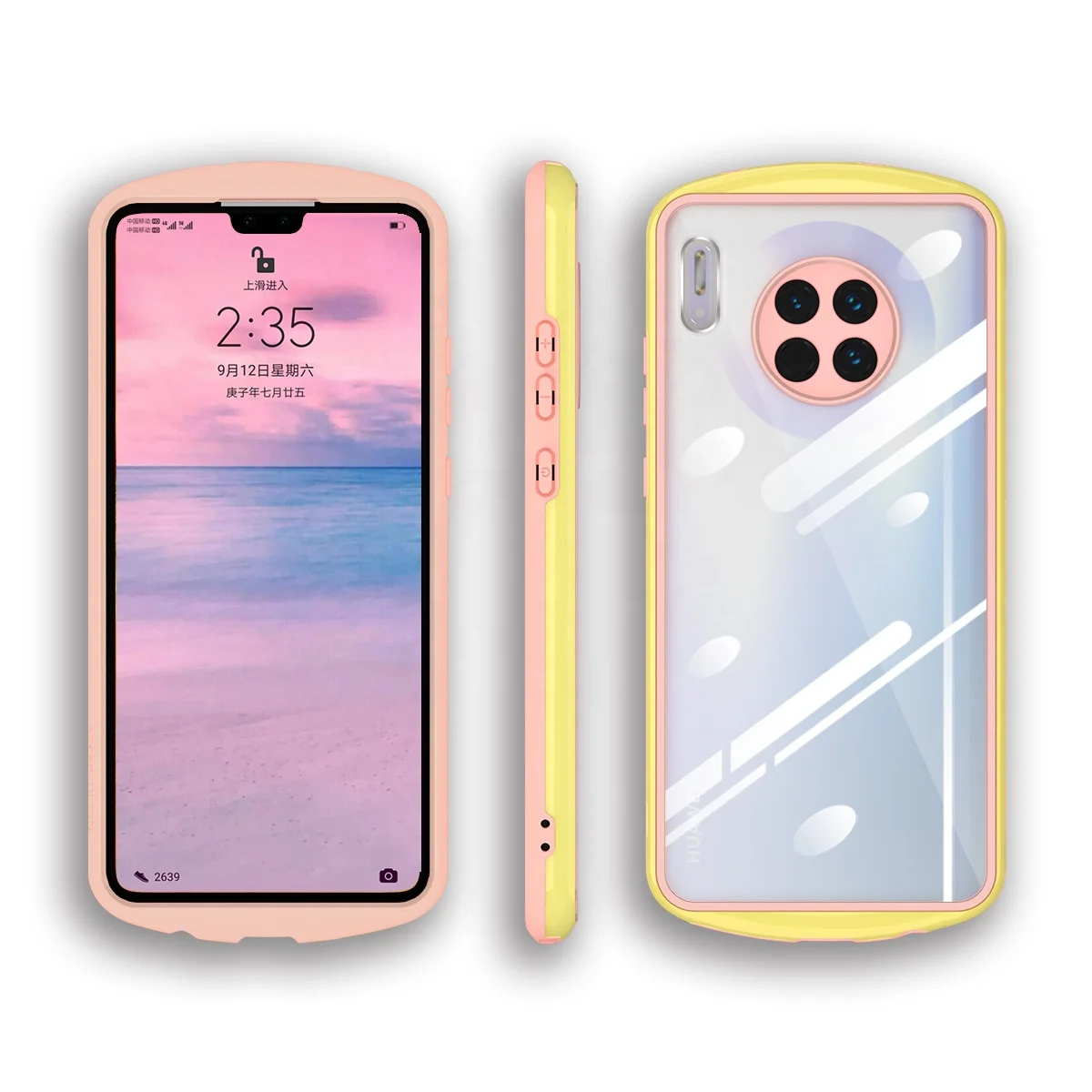 

Case Clear TPU PC Mobile Phone Transparent Soft Back Cover for Huawei Mate 30/Nova 7/P40 Cell Phone Case