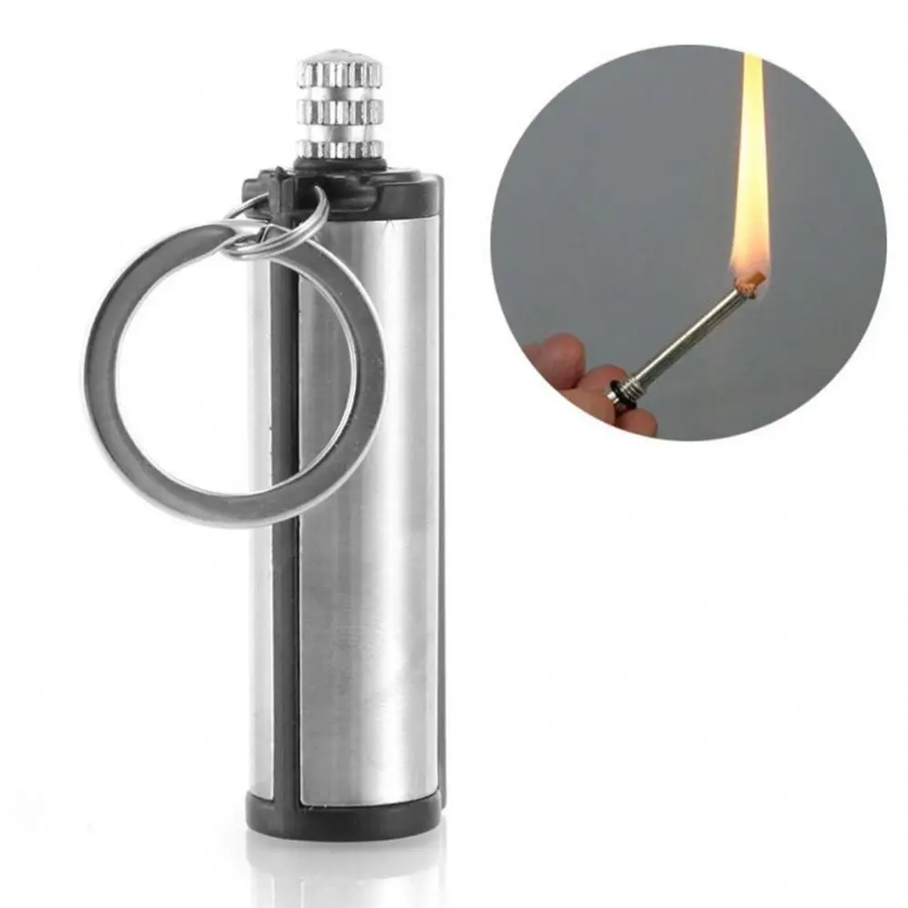 

Instant Emergency Fire Starter Flint Match Lighter Lighter Metal Outdoor Hiking Camping Safety Survival Tools, Silver