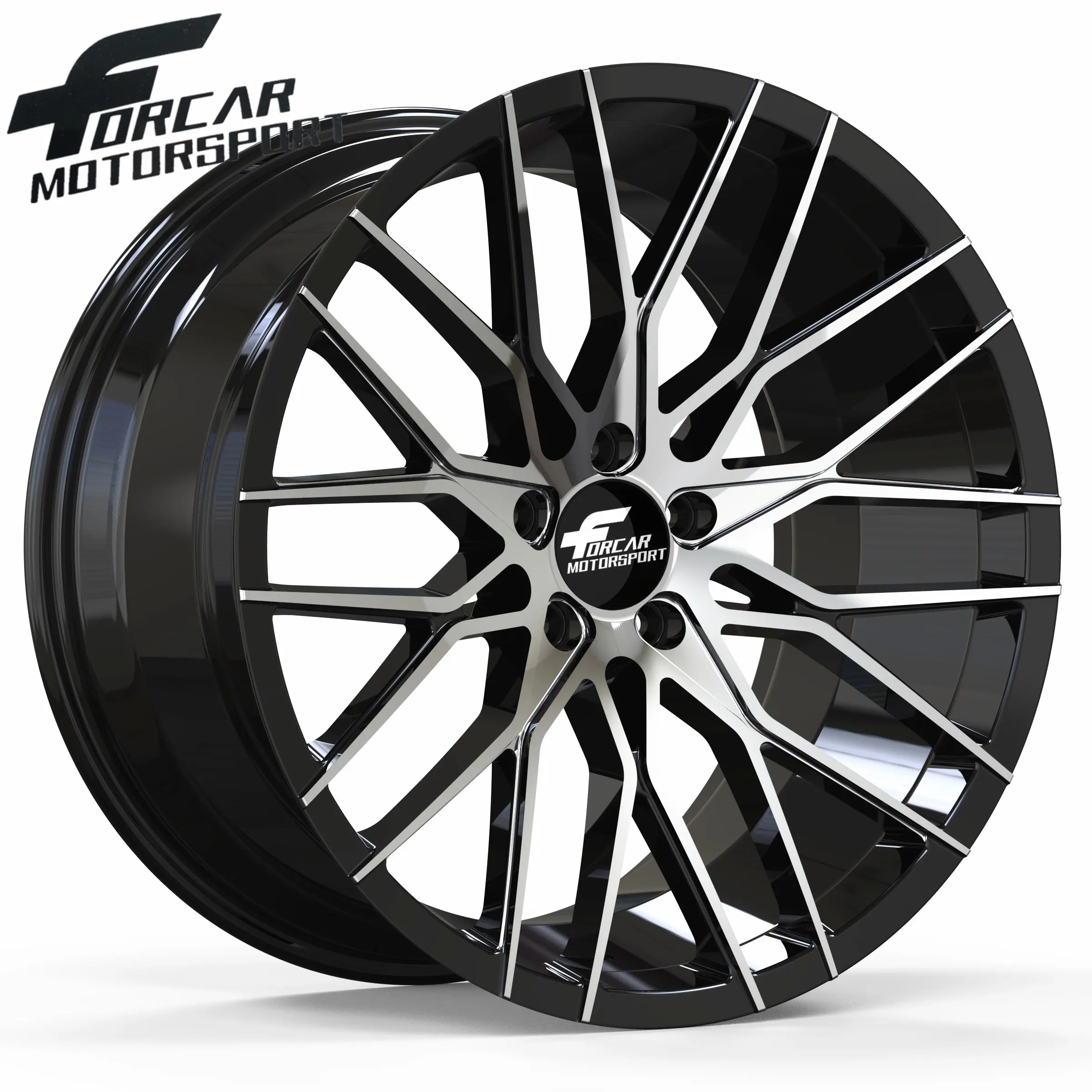 

Custom Aftermarket Car Alloy Wheel Rims for Audi Benz VW BMW, Black machine face