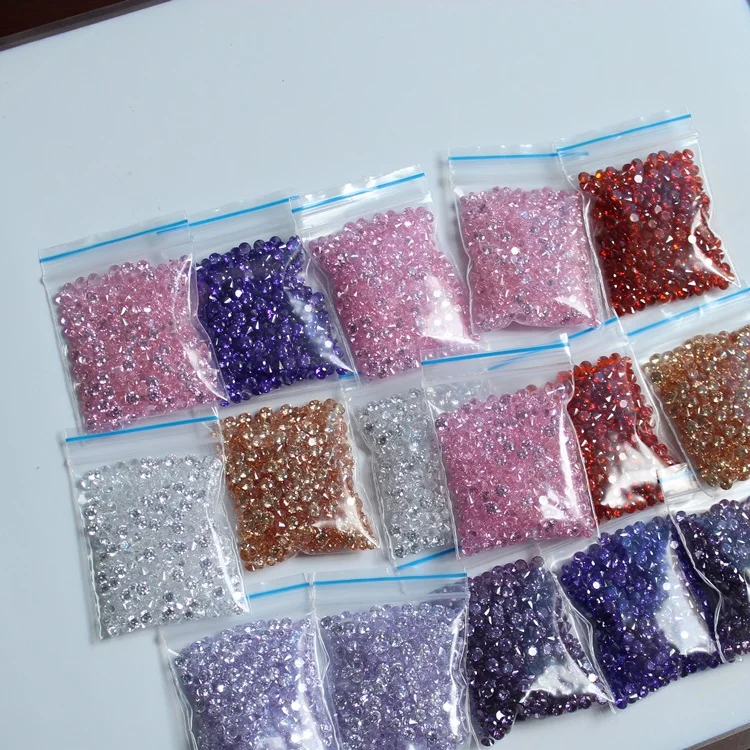 

Made in Wuzhou loose gems CZ Round Brilliant Cut Cubic Zirconia 1000pcs /pack with cheap price, Amethyst