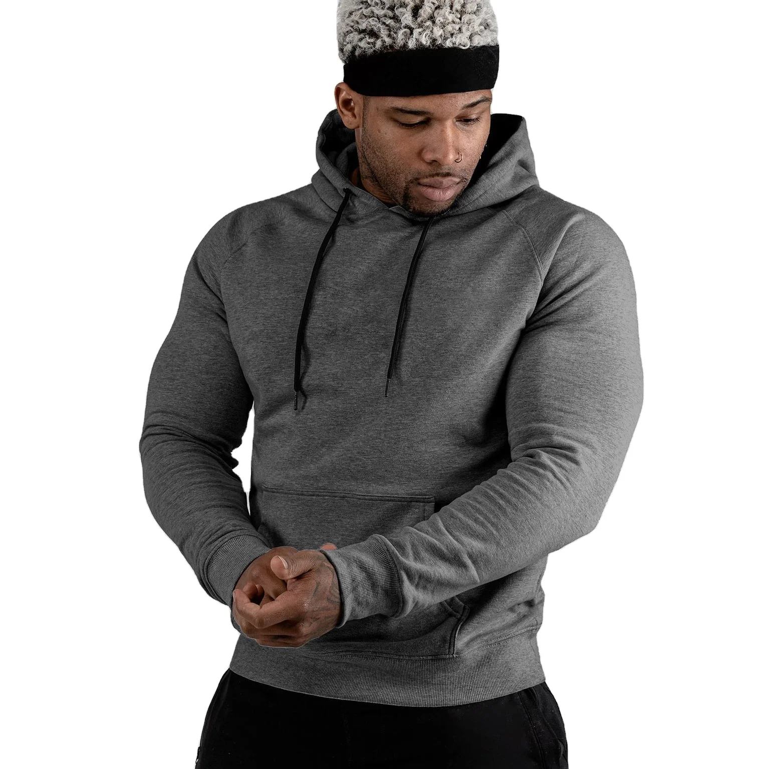 

New Design Cotton High Elastic Breathable Pull Over Hoodies Men Comfortable Quick Dry Jogger Hoodies With Pockets Gym Hoodies, Custom color