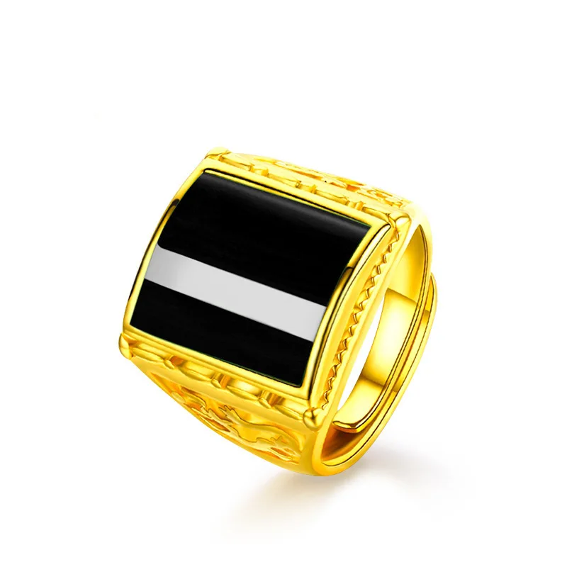 

Men's 24K Open Ring Gold Plated with Gemstone Ring