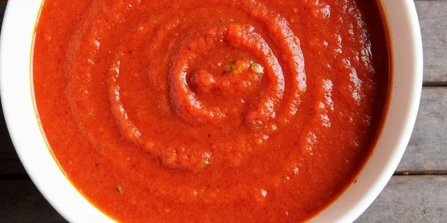 Spaghetti with vibrant marinara sauce