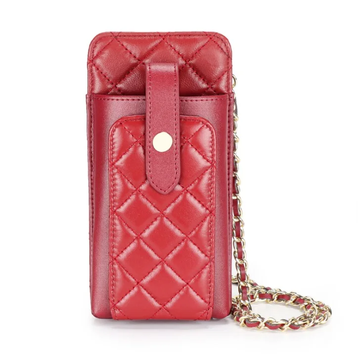 

Dropship popular multifunctional designer quilted leather phone pouch ladies cross body bag lady purse with card slots