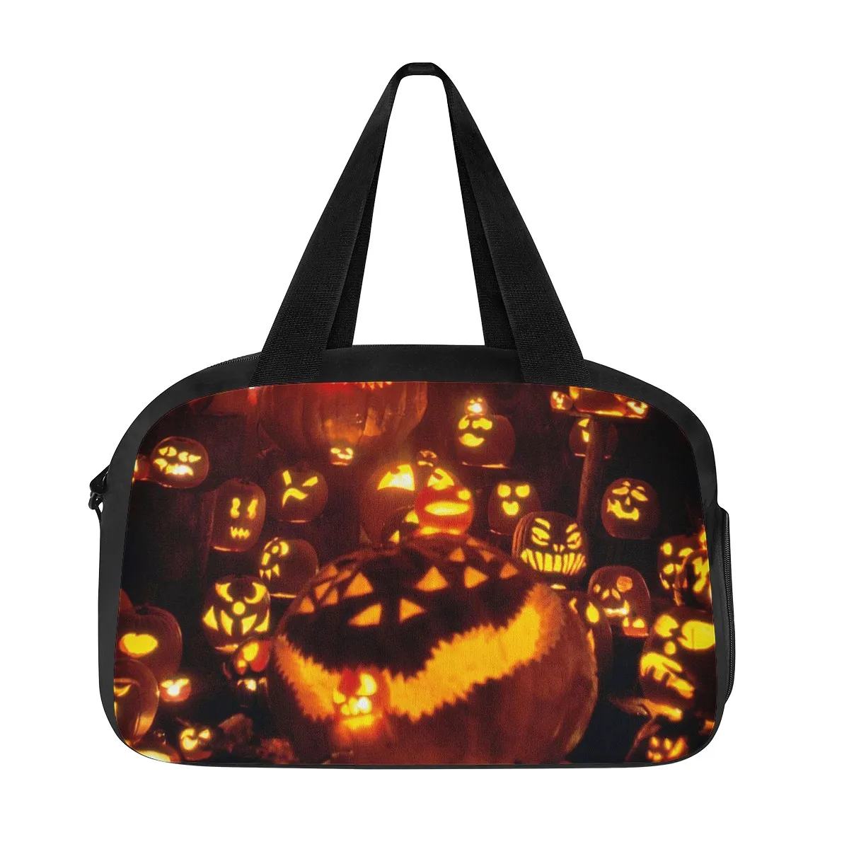 

Designer customized Halloween series pumpkin skull funny travel duffel bag large capacity convenient to carry luggage in stock, Customize exclusive pictures