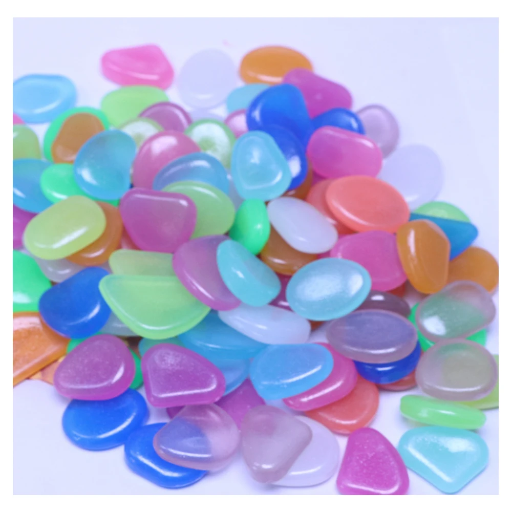 Colorful Luminous Pebble Stones Outdoor Glow in Dark Stones Garden Pebbles Fish Bowl Decoration Rocks Decor