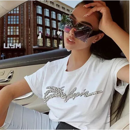 

CH9809 New arrivals trendy fashion big rimless eyeglasses square gradient oversized shades women sun glasses sunglasses