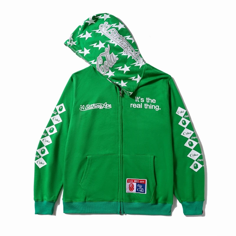 BAPE x Coca Cola Full Zip Hoodie Green | ochge.org