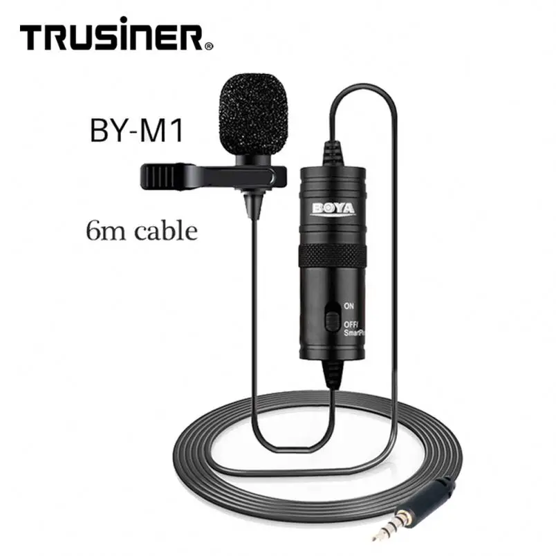 BOYA BY-M1 Mini Wired Lavalier Collar Tie Clip Mic Microphone for Iphone BOYA BY-M1 Mini Wired Lavalier Collar Tie Clip Mic Microphone for Iphone