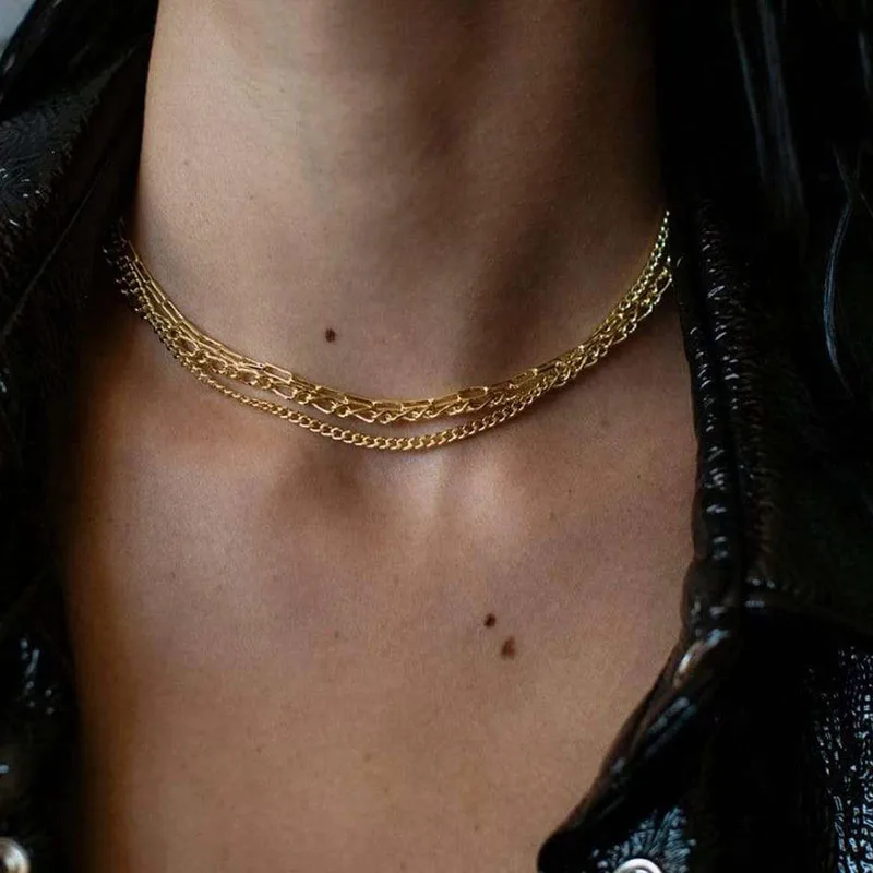 

JOOLIM Jewelry Wholesale Stainless Steel Layered Chain Necklace for Women