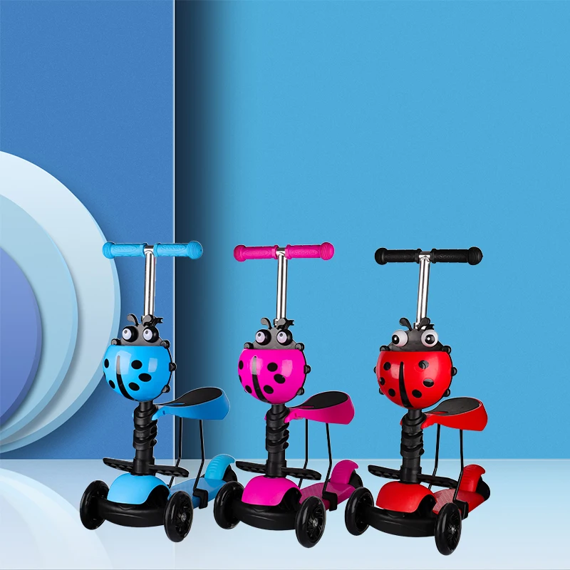 

Wholesale High Quality Best Price Hot Sale Electric Balance Ladybug Children 3 Wheel Kick Cooter, Customizable