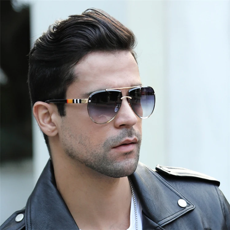 

UV400 Custom Logo Trendy Driving Brand Sun Glasses Rimless Metal Shades Designer Sunglasses 2021 Men, Custom colors