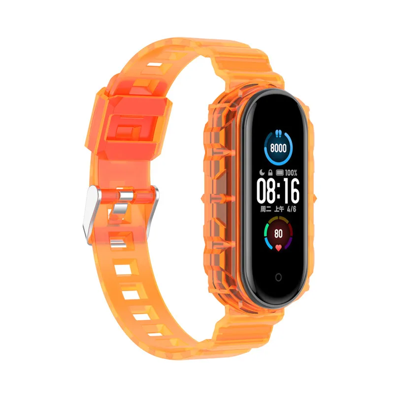 

New Coming Summer Cool Color Jelly Sport Clear Transparent TPU Wristband Strap for Xiaomi mi band 4 3