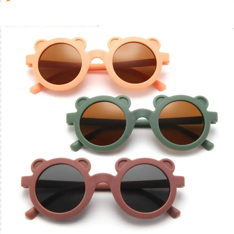 

2021 new round frame bear ears kids cute sunglasses sunshade kids sunglasses