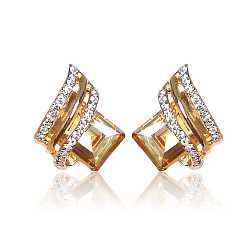 

New Arrival High Quality Fashion Jewelry Stud Earrings 925 Sterling Silver for Women Gift Zircon Party Stone GUN Wedding Origin