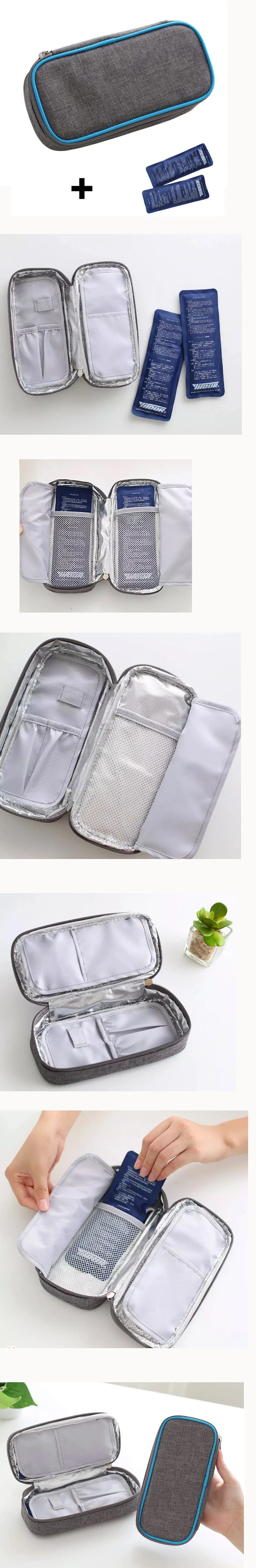 Medical waterproof portable insulin pen insulated cooler bag for diabetes