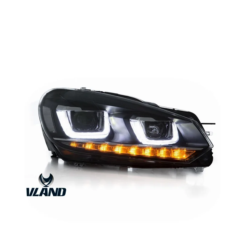 China Vland factory fit for Golf 6 Headlamp 2010 2011 2012 2013 2014 2015 for Golf 6 HEADLIGHT With demon eyes  wholesale price
