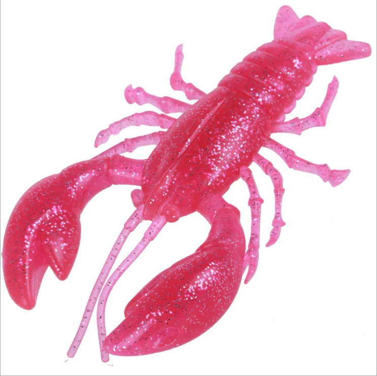 

PVC material 14cm 46g artificial large lobster bait fishing lure saltwater soft plastic lure, Dark green/pink/red