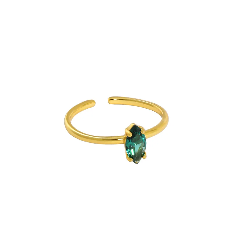 

VIANRLA 925 sterling silver elegant 18k gold plated emerald diamond rings for lady