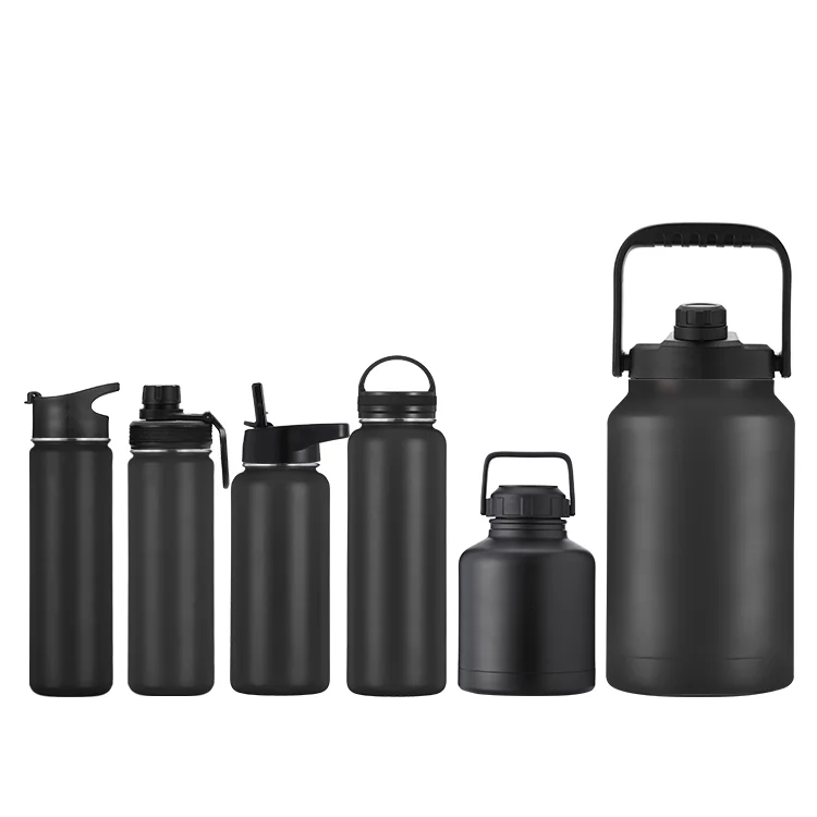 

EVERICH 2021 New Custom Logo different lid Portable Insulated Promotional Stainless Steel Water Bottle