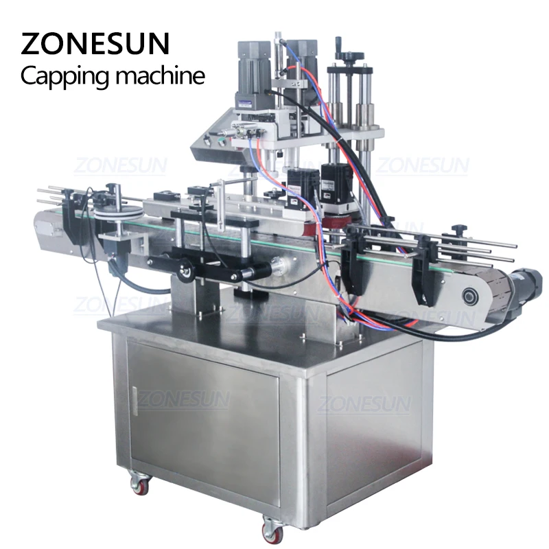 
ZONESUN Automatic Desktop Electric Plastic Glass Crystal Water Perfume Shampoo Cosmetic Nail Polish Bottle Capping Machine 