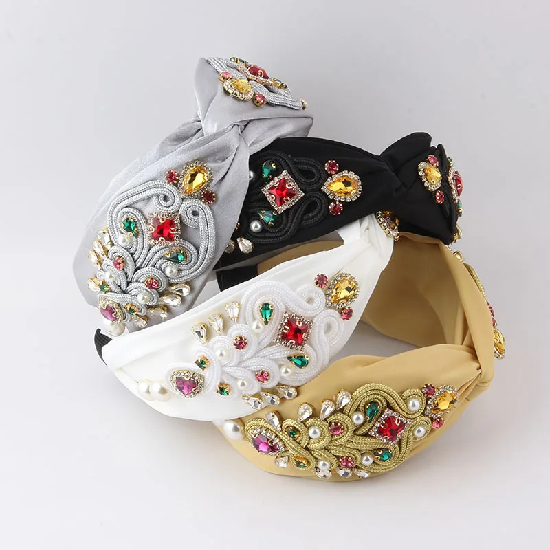 

CLARMER New Arrival Europe America Fashion Women Accessories Vintage Luxury Crystal Headband Baroque Hairbands