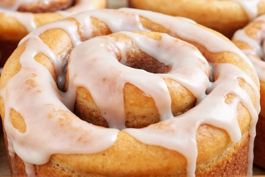 Nutritional comparison of different sized cinnamon buns showing calorie differences
