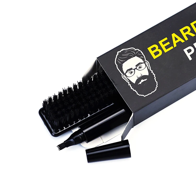 

Custom Private Logo Waterproof Long Lasting Oil Filling Kit Beard Pen For Man, Black,brown,dark brown