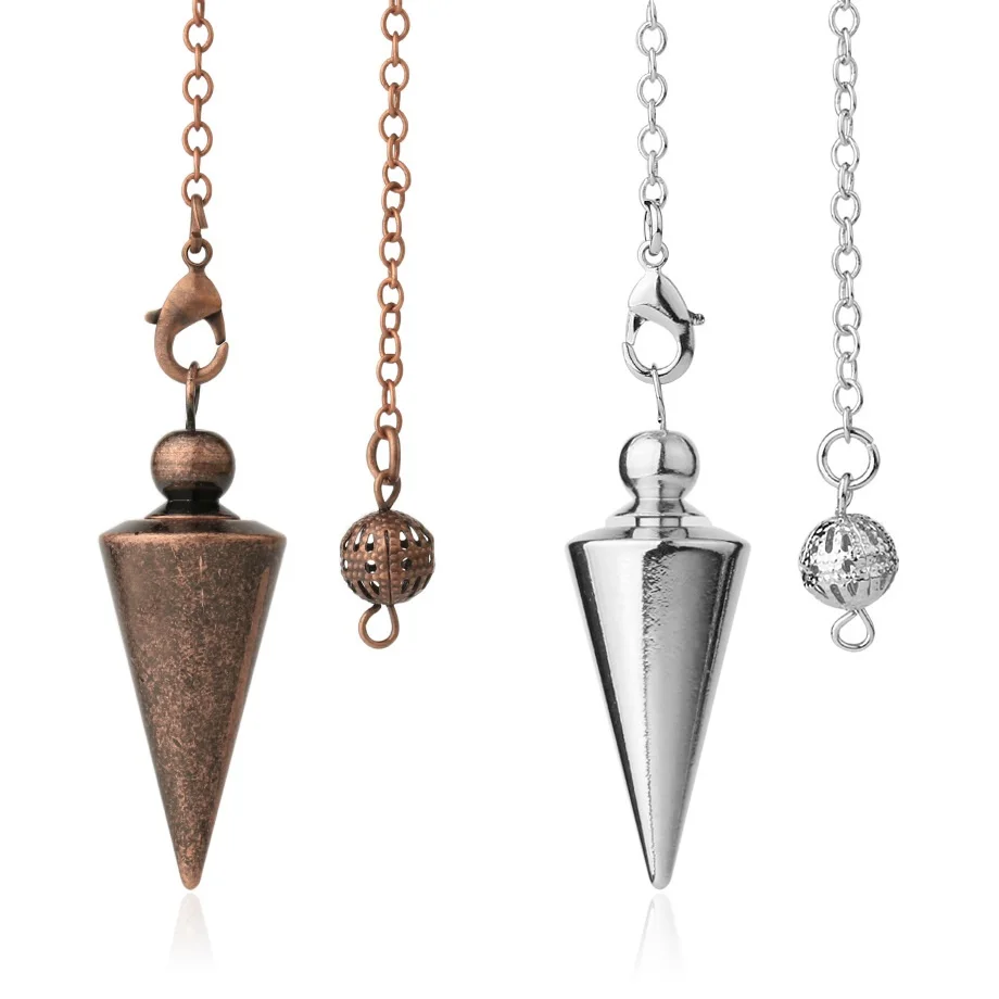 

Metal Pendulum Pendulos Pendulums for Dowsing Spiral Cone Antique Copper Gold Silver Color Pyramid Pendule Reiki Spirtual, Gold/rose gold/silver