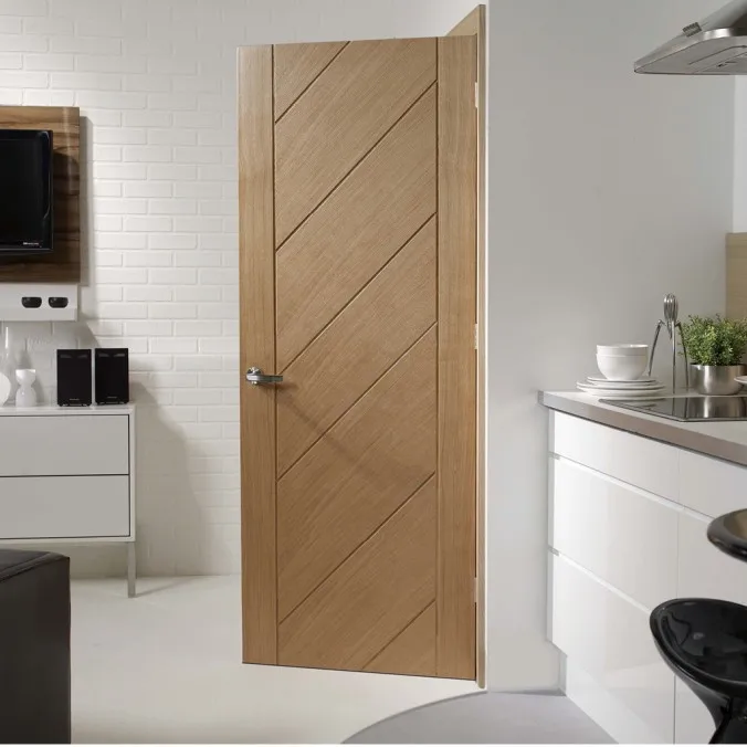 Factory Made Solid Wood Mdf Groove Pattern Interior Door Buy Solid