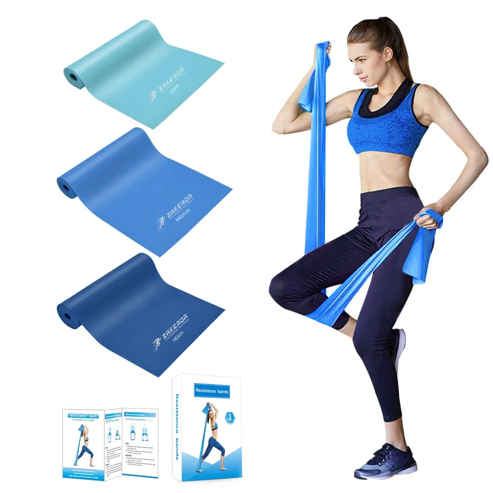 

Zakerda Custom Logo Yoga bands stretching training fitness exercise band gym resistance bands set home workout body building