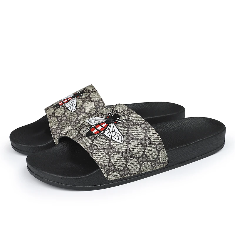 

wholesale China Factory Bedroom Slippers Breathable Lightweight Slipper Slide Sandal Men, Black brown orange
