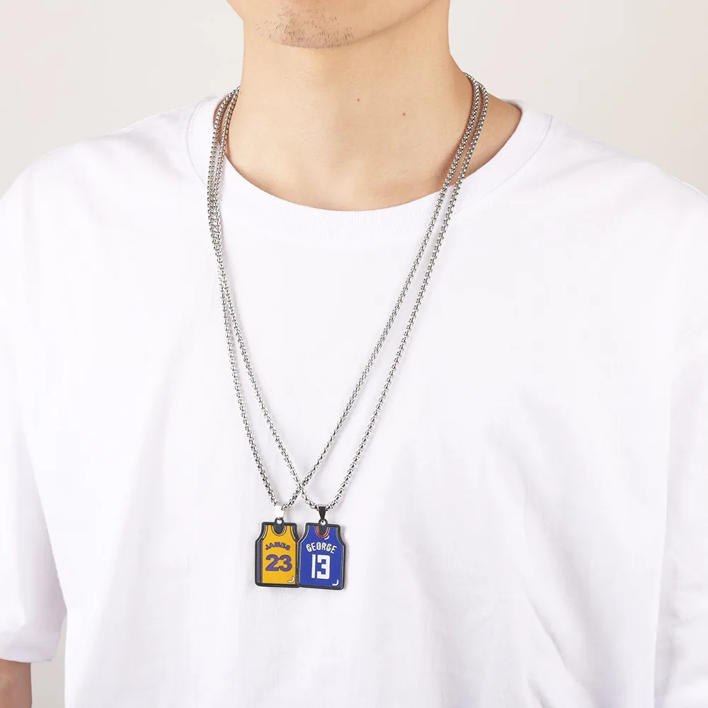 

Fashion Ball Clothes Boys Pendant Necklace Men Hip Hop Stainless Steel Necklace Link Punk Choker Chain Link For Women Jewelry, Gold/silver/rose gold color