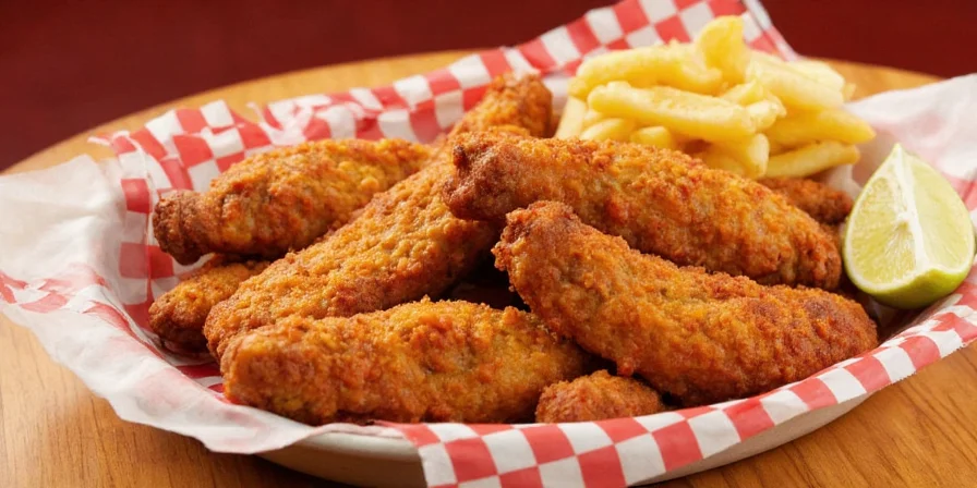 Step-by-step photos of making Nashville Hot Tenders at home