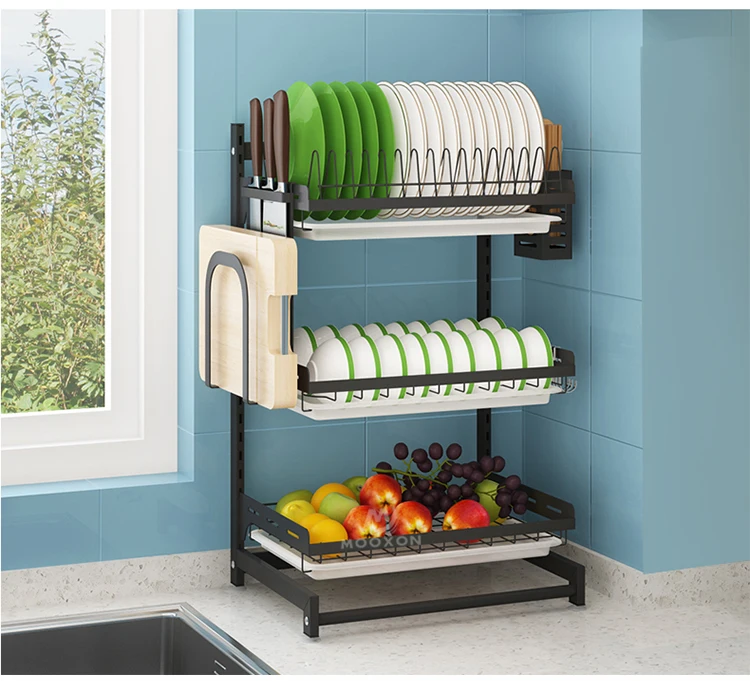 2/3 Niveles Placa Plato Escurridor Estante De Secado Estante De