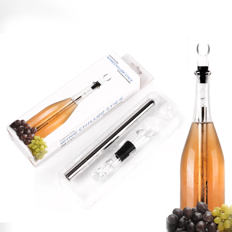 New Arrivals Wine Chiller Stick Red Wine Bottle Stainless Steel Cooler Chiller Stick Freezer 3 in 1 with Aerator and Pourer