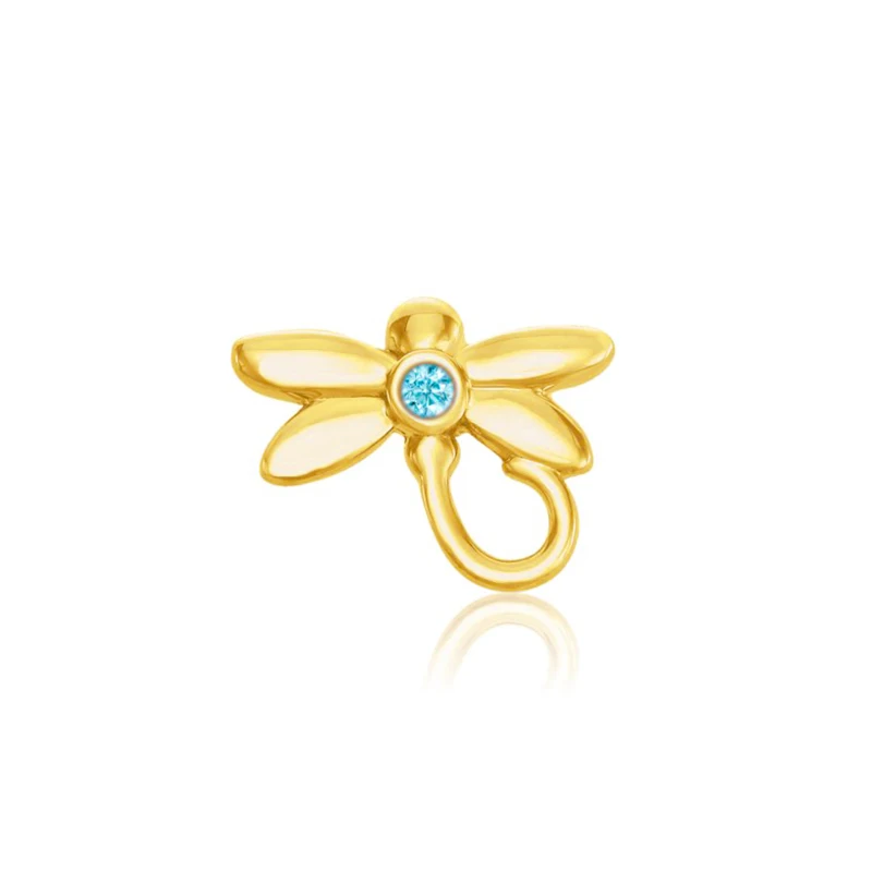 

2021 Mini S925 silver blue zircon diamond dragonfly earring 18k gold plated piercing stud earrings gift work